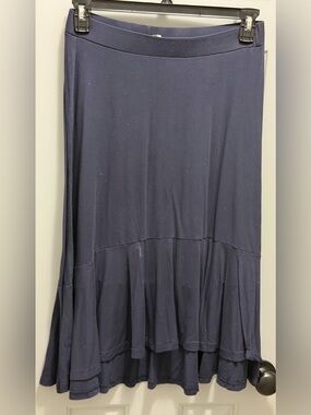 Boden Long Maxi Skirt Womens Size 8P Navy Blue Flowy